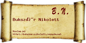 Bukszár Nikolett névjegykártya