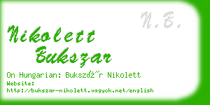 nikolett bukszar business card